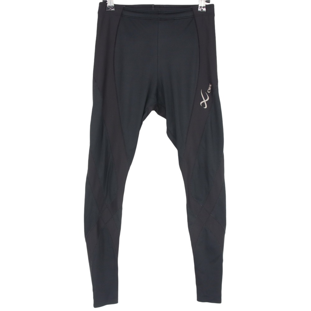 CW-X Mens Black Compression Running Tights 240809 Size S Coolmax Lycra Spandex